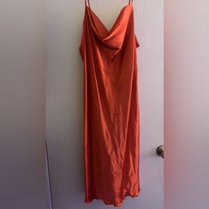 Silk Orange Dress for Women in Size Extra Large From BeBe